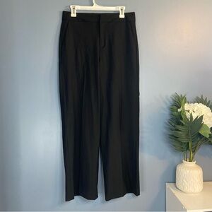 Everlane Black Wool Blend Straight Leg Trousers